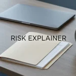 Blank transaction folder, an analogue clock and a closed laptop on a tidy desk